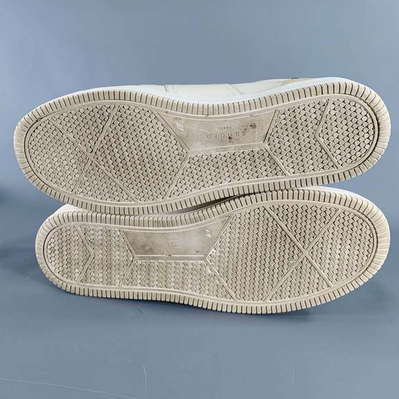 SANDRO White Black Beige Color Block Leather Low Top Sneakers - Picture 6 of 8